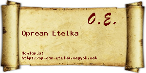 Oprean Etelka névjegykártya